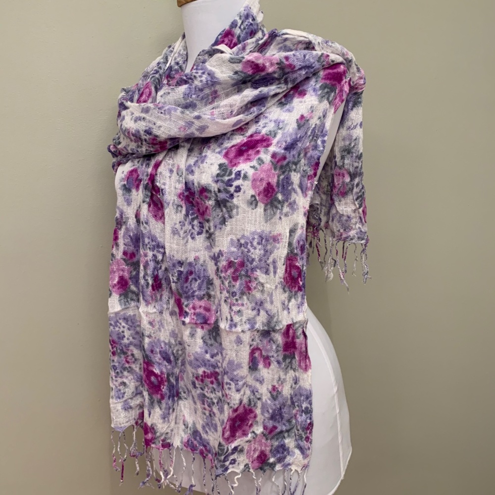 Purple Floral Pashmina